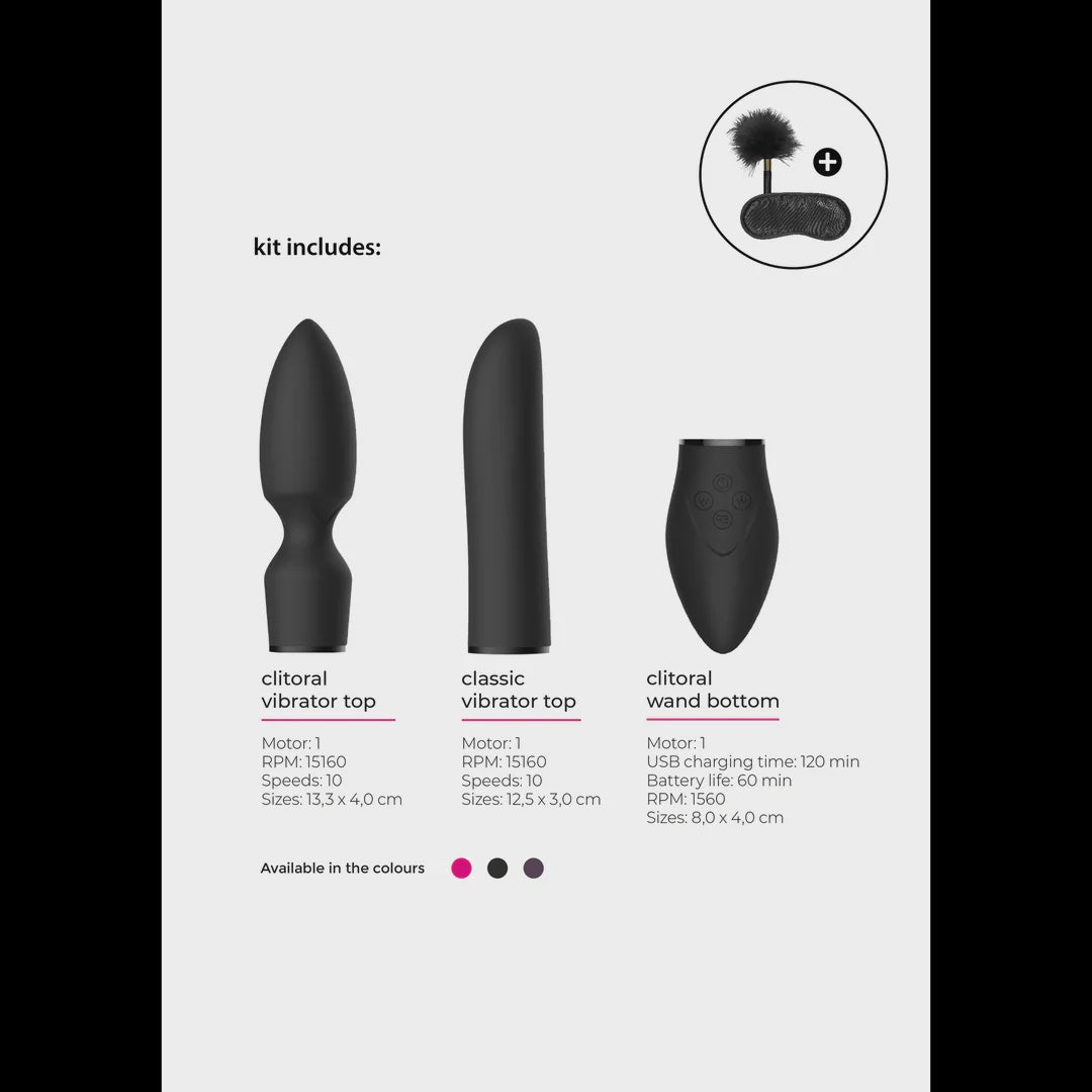 Pleasure Kit #4 - Vibrator met verschillende opzetstukken
