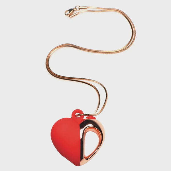 Vibrerende Siliconen Hart Ketting  Rood