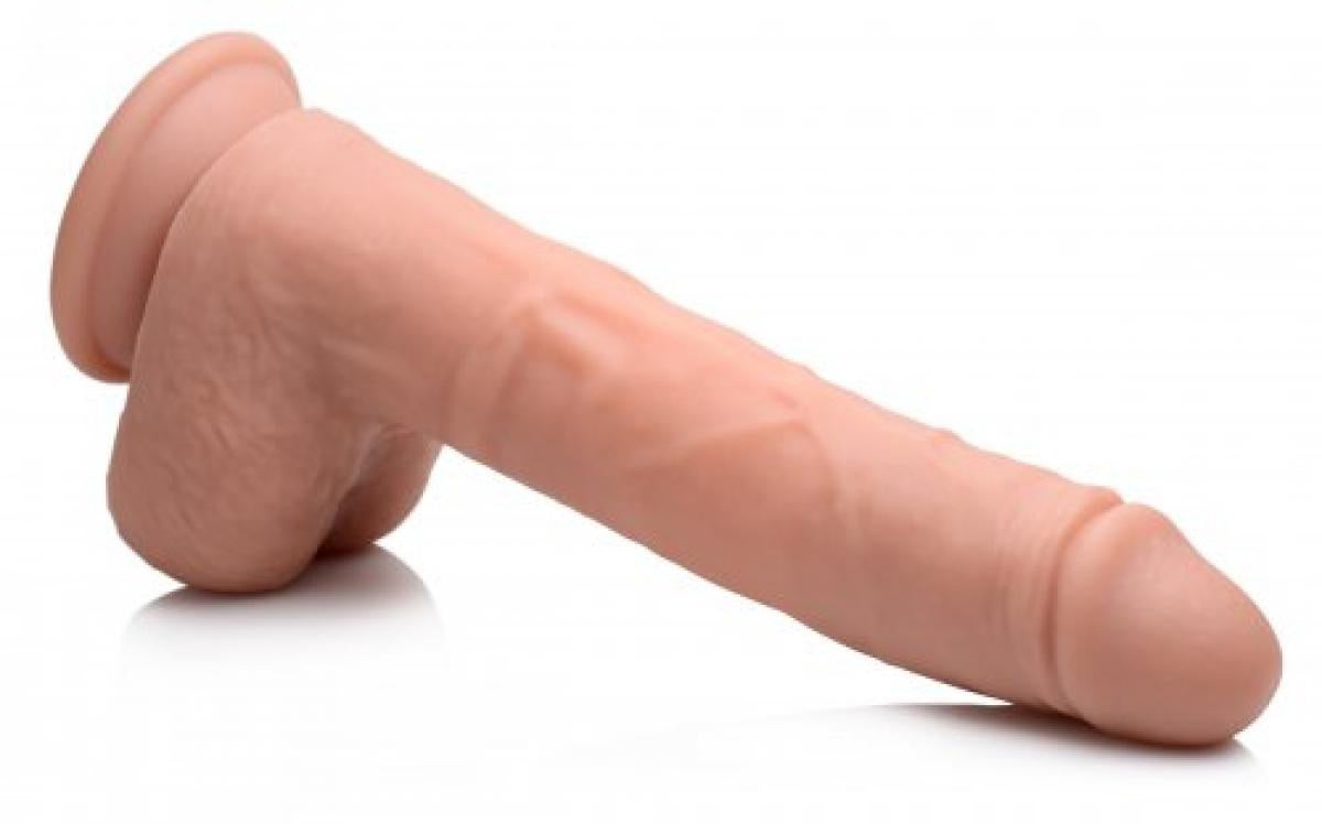 Vibrerende  en amp Stotende Realistische XL Dildo met Zuignap en Ballen -16.5 cm