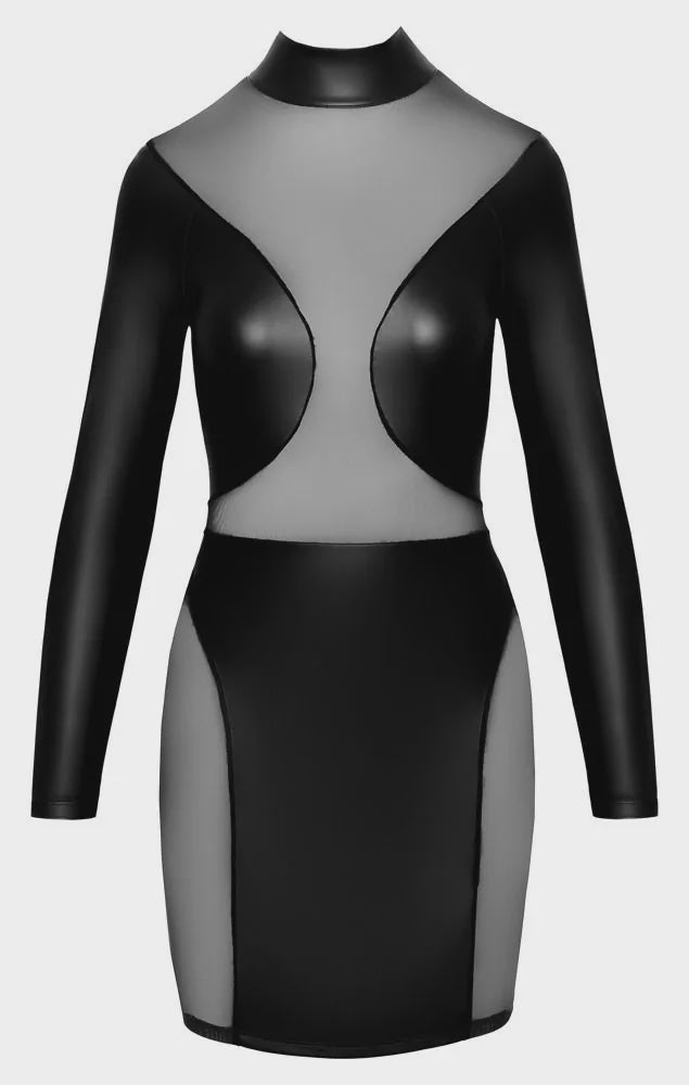 Wetlook Stijlvol Mini Jurk Open