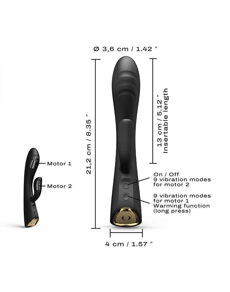 DORCEL FLEXI RABBIT VERWARMDE RABBIT VIBRATOR ZWART