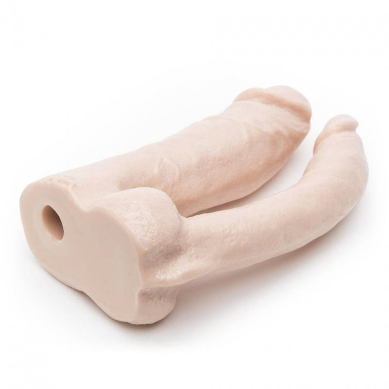 Vac-U-Lock Natural dubbele Penetrator