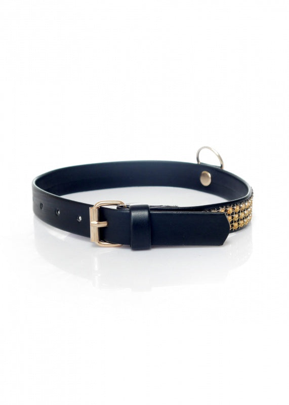 Fetish Boss Series Kraag met kristallen 2 cm goud