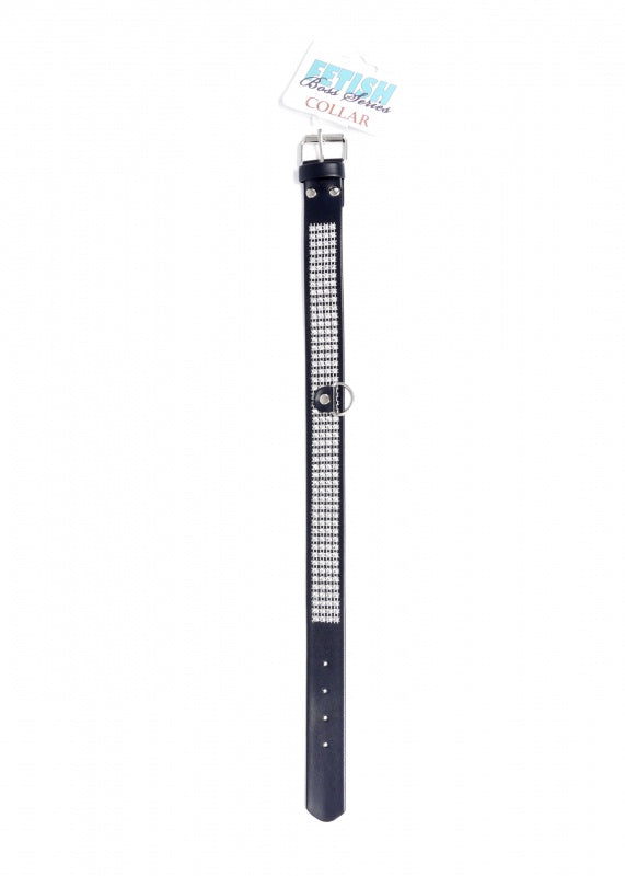 Fetish Boss Series Kraag met kristallen 3 cm zilver