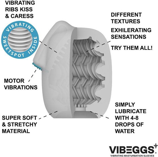 VIBEGGS - Naughty Nubs - Vibrerende Masturbatie Sleeve - Wit