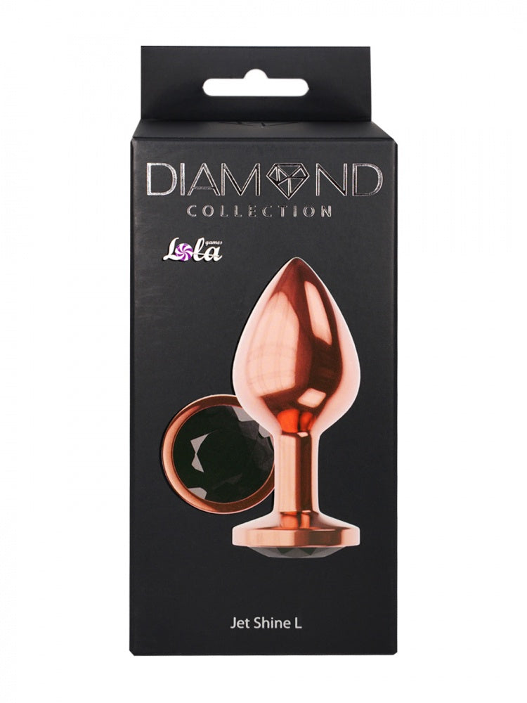 Butt Plug Diamond Topaz Shine L Rose Zwart