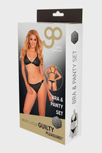 GP BEDRUKTE DATEX BH SET / BIKINI SET ZWART