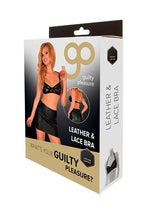GP GENUINE LEATHER  en amp LACE BRA BLACK, M