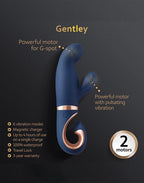 GVIBE GENTLEY RABBIT VIBRATOR BLAUW  en amp GOUD