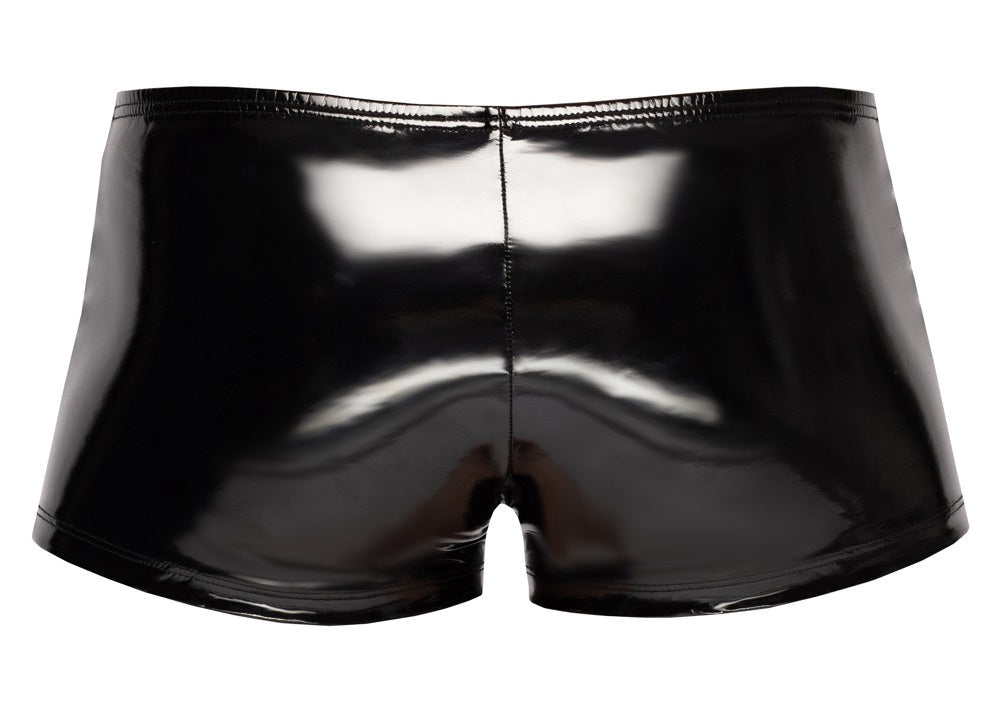 inyl Lak Wetlook Shorts met Gewatteerde Stiksels