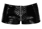 inyl Lak Wetlook Shorts met Gewatteerde Stiksels