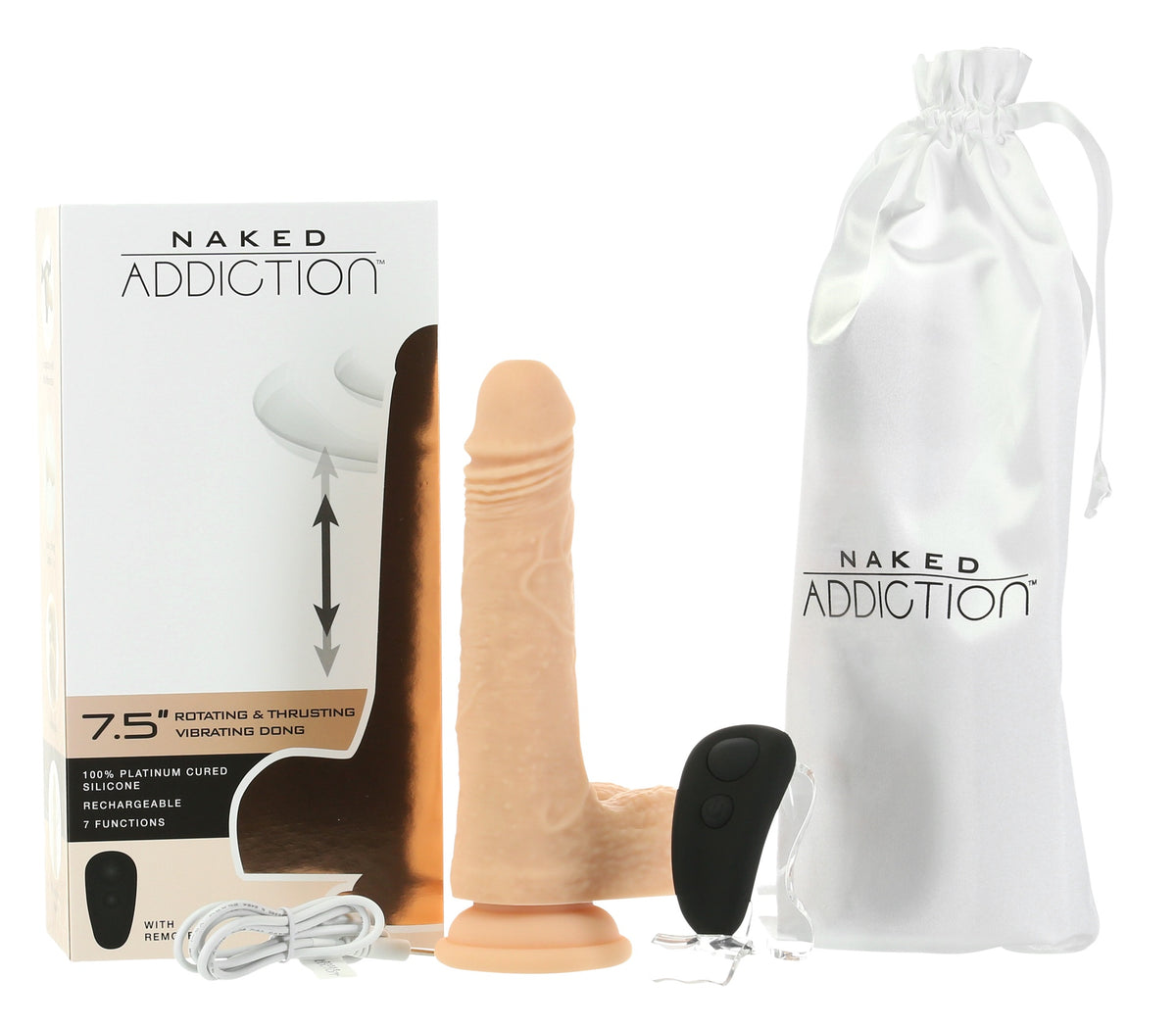 Naked Addiction 7,5"Roterende&vibrerende vibrator
