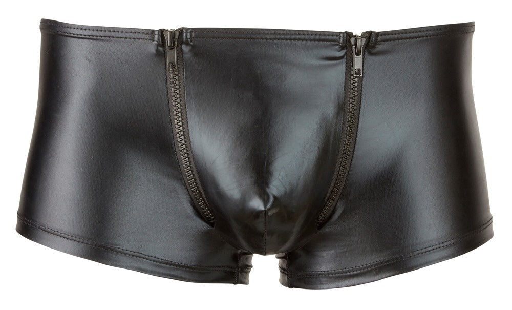 Kunstleer Wetlook Shorts Dubbele Rits