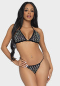 Leg Avenue Leg Avenue Bikini set Domino Zwart