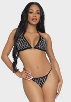 Leg Avenue Leg Avenue Bikini set Domino Zwart