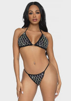 Leg Avenue Leg Avenue Bikini set Domino Zwart