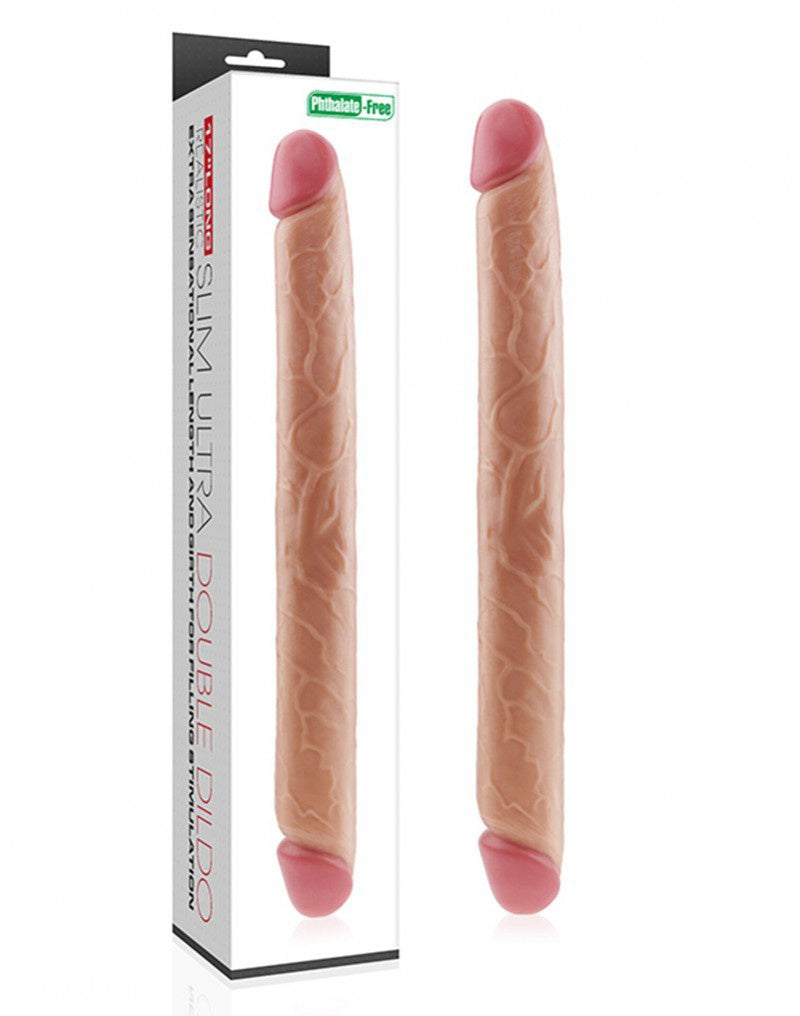 LOVE TOY KING SIZE SLIM ULTRA DOUBLE DILDO 45 CM - NUDE