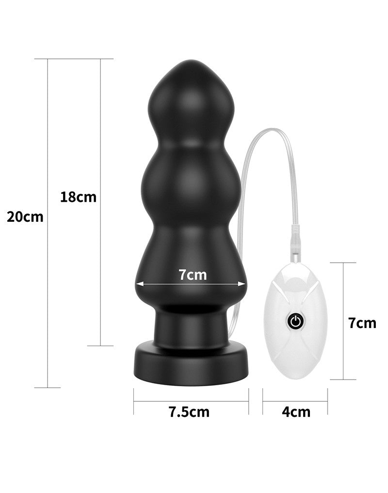 LOVE TOY KING SIZE VIBRATING ANAL RIGGER 20 CM ZWART
