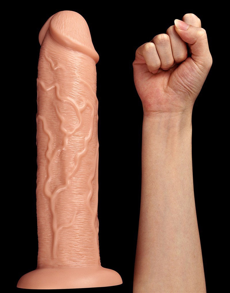LOVE TOY  REALISTIC LONG VIBRERENDE DILDO 28 CM - NUDE