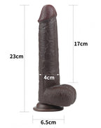 LOVE TOY SLIDING SKIN DILDO 23 CM ZWART