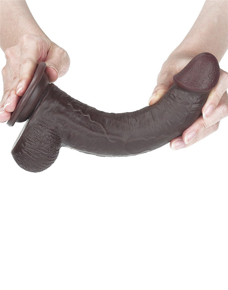 LOVE TOY SLIDING SKIN DILDO 23 CM ZWART