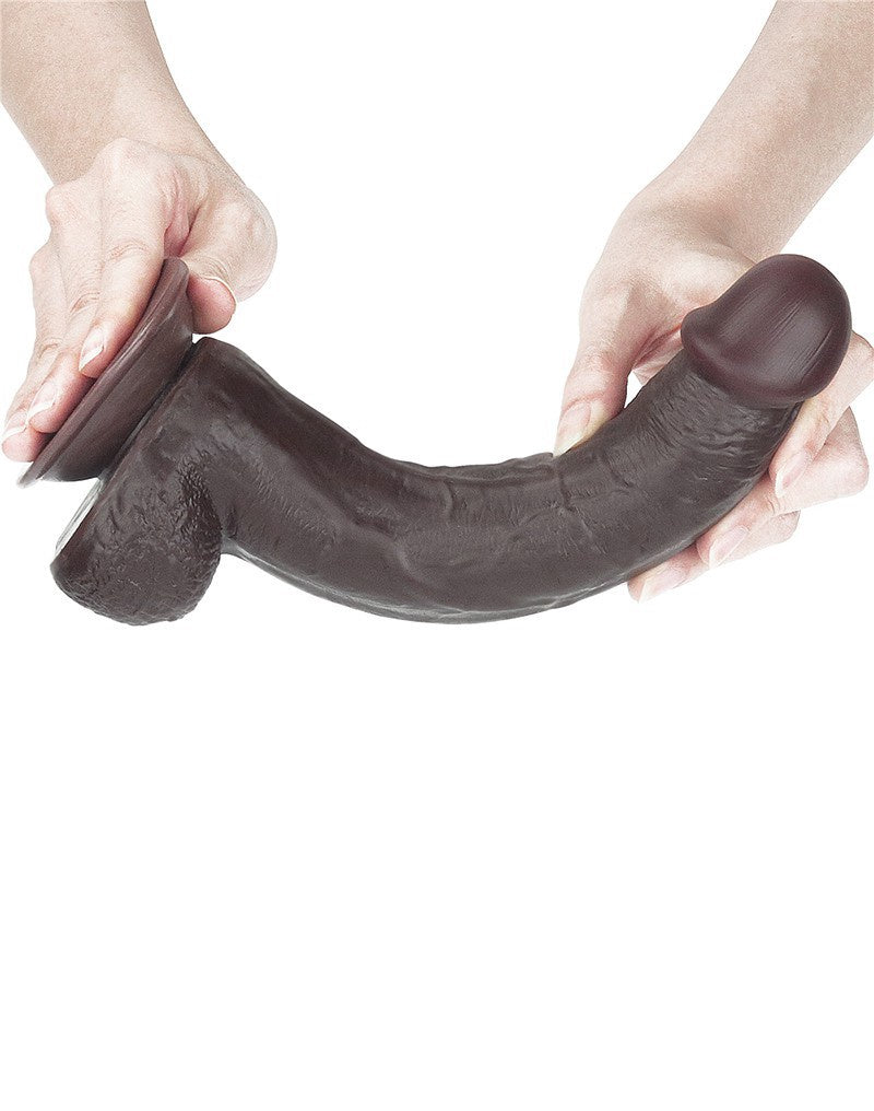 LOVE TOY - SLIDING SKIN DILDO 24 CM ZWART
