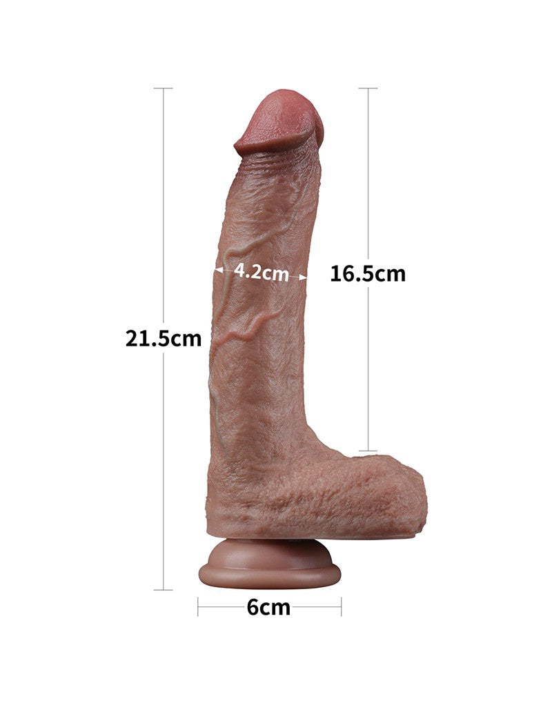 DUBBELLAAGSE SILICONEN DILDO 21,5 CM (Ø 4,2 CM)