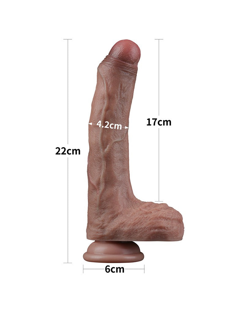 DUBBELLAAGSE SILICONEN DILDO 22 CM (Ø 4,2 CM)