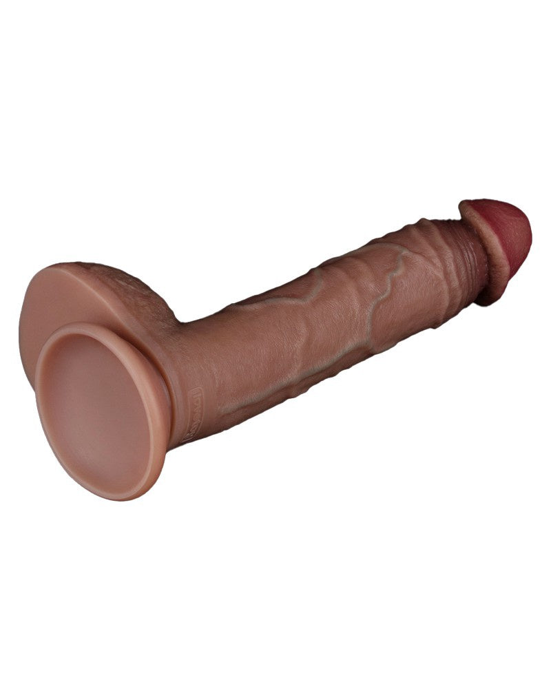 DUBBELLAAGSE SILICONEN DILDO 23,5 CM (Ø 4,3 CM) - BRUIN