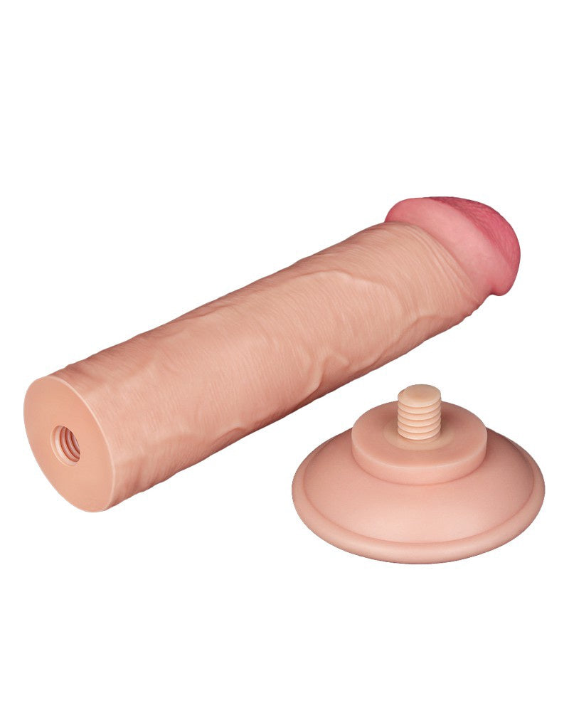 GLIJDENDE HUID DILDO 20 CM ( en Oslash 3.8 CM) NUDE