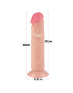 GLIJDENDE HUID DILDO 20 CM ( en Oslash 3.8 CM) NUDE