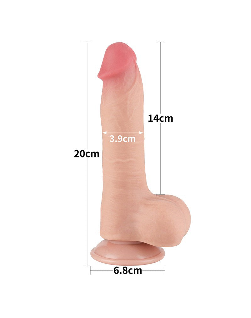 GLIJDENDE HUID DILDO 20 CM ( en Oslash 3.9 CM) NUDE