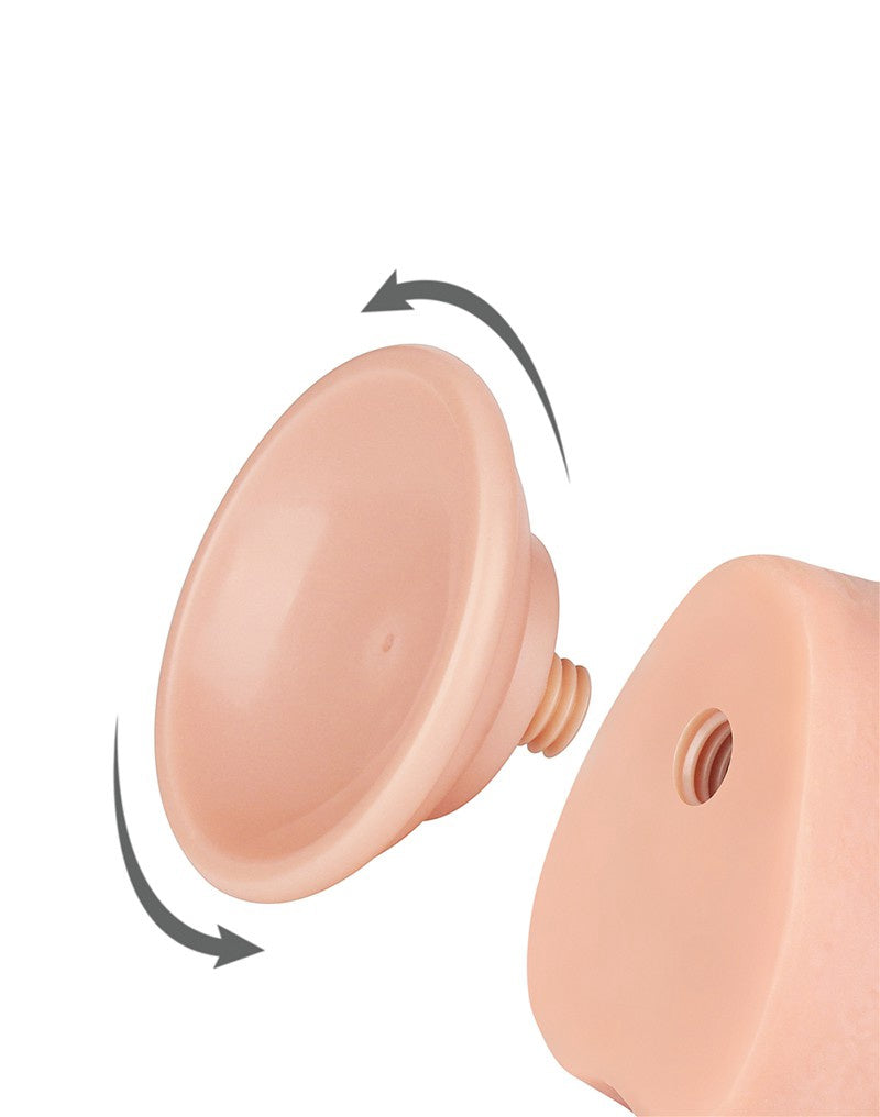GLIJDENDE HUID DILDO 24 CM ( en Oslash 4.3 CM) NUDE