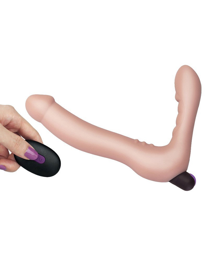 LOVETOY - IJOY - VIBRERENDE DUBBELE DILDO MET AFSTANDBEDIENING NUDE