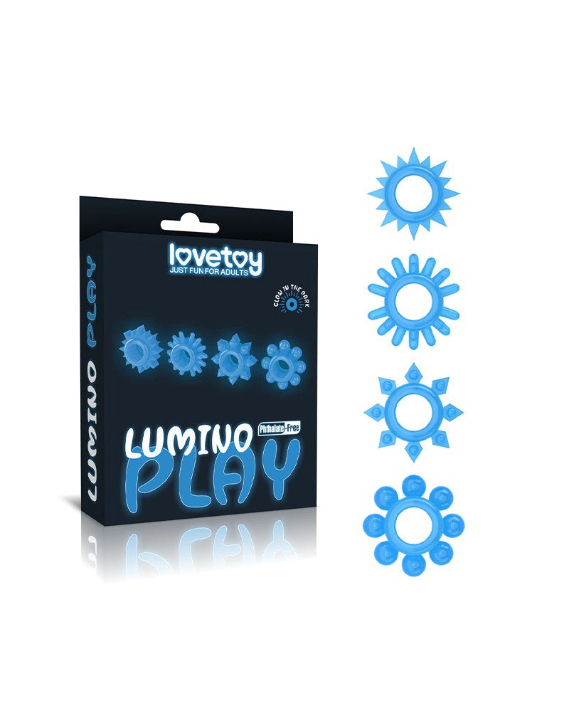 LUMINO PLAY COCK RING SET VAN 4 GLOW IN THE DARK