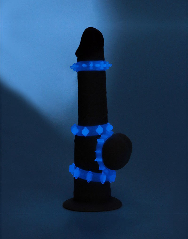 LUMINO PLAY COCK RING SET VAN 4 GLOW IN THE DARK