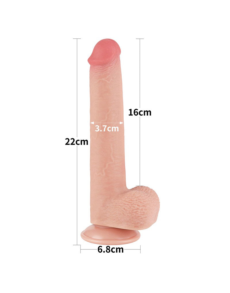 SCHUIFHUID DILDO 22 CM ( en Oslash 3.7 CM) NUDE