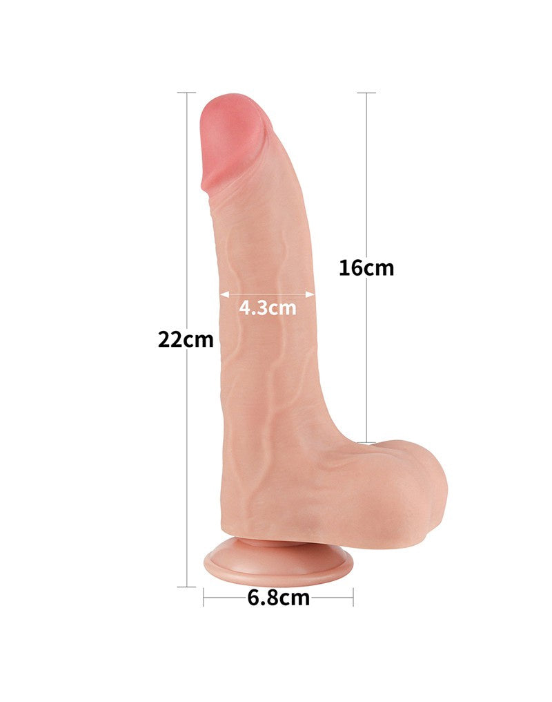 SCHUIFHUID DILDO 22 CM ( en Oslash 4.3 CM) NUDE