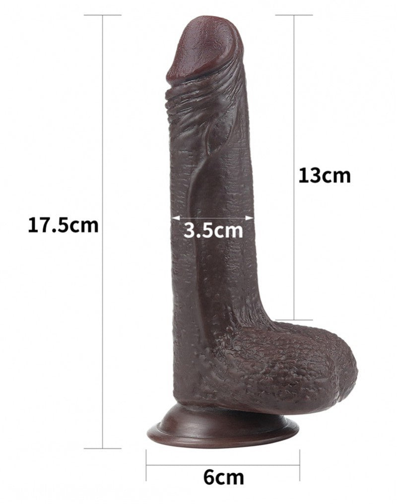 SLIDING SKIN DILDO 17.5 CM - ZWART