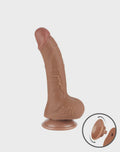 LoveToy - Sliding Skin Dildo 19,5 cm (Ø 3,5 cm) - Bruin
