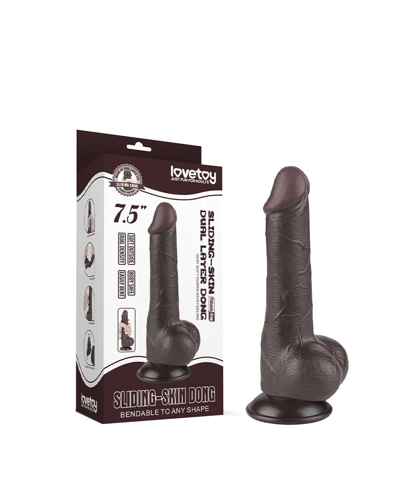 LoveToy - Aftrekbare dildo 19,5 cm (Ø 3,6 cm) - Zwart