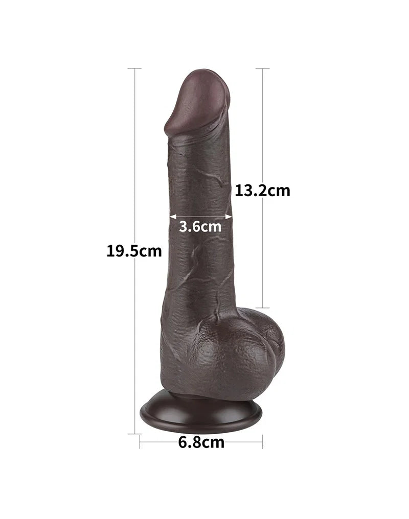 LoveToy - Aftrekbare dildo 19,5 cm (Ø 3,6 cm) - Zwart