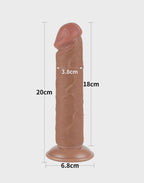 Sliding Skin Dildo 20 cm (Ø 3,8 cm) - Bruin