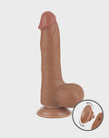 LoveToy - Sliding Skin Dildo 20 cm (Ø 3,9 cm) - Bruin