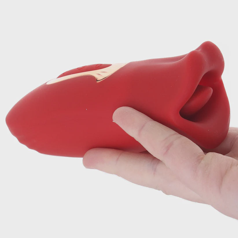 Kiss and Tell - Siliconen zoenende en vibrerende clitorisstimulator rood
