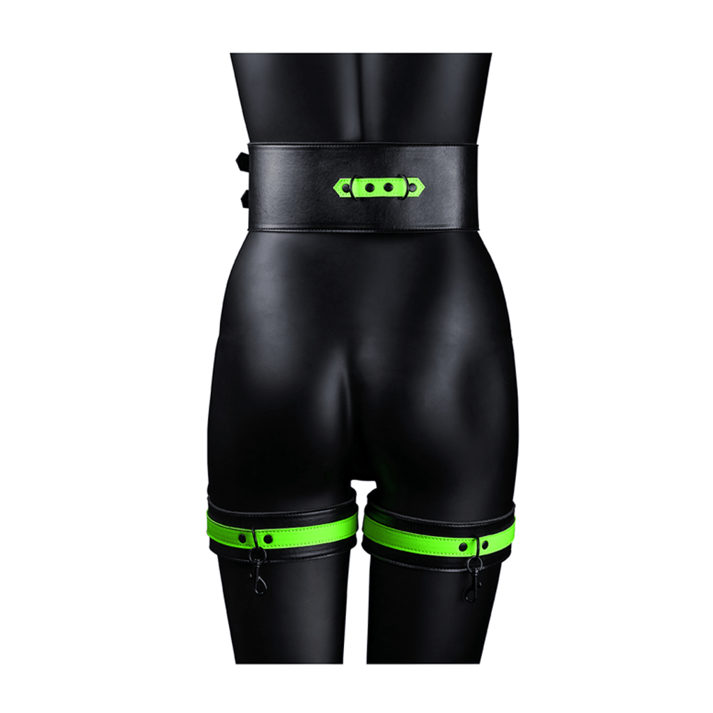 Thigh Cuffs with Belt and Handcuffs - Glow in the Dark
