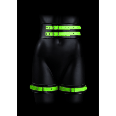 Thigh Cuffs with Belt and Handcuffs - Glow in the Dark