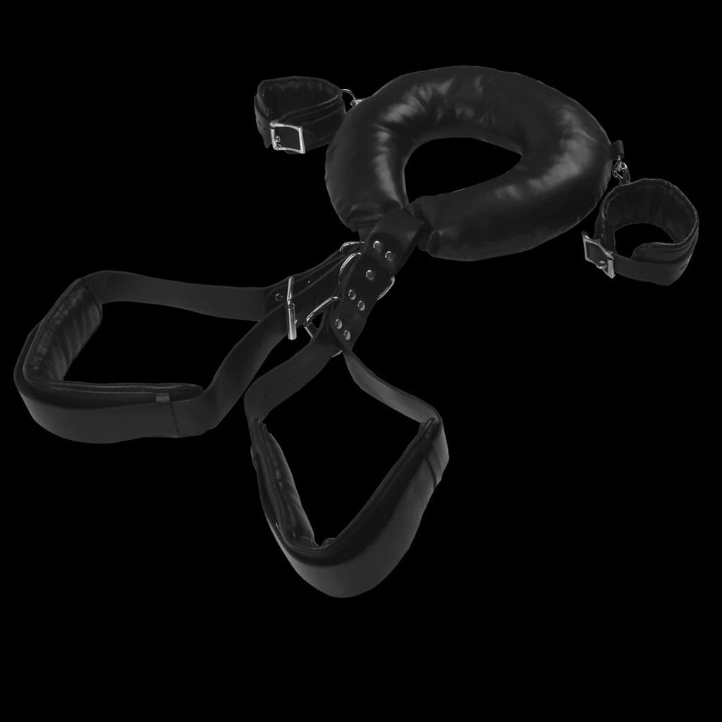 Padded Thigh Sling with Hand Cuffs - Black