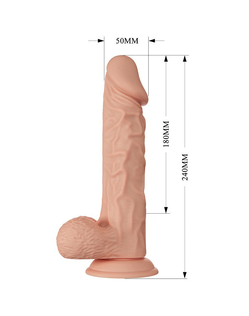 BURAQ REALISTISCHE VIBRERENDE DILDO 24 CM NUDE