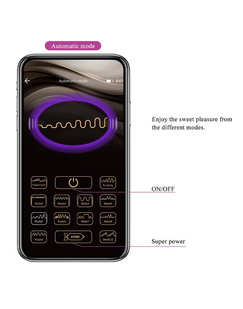 Pretty Love - Hector - G-Spot Elektrische Schok Vibrator met Appbediening - Paars - Private Fun